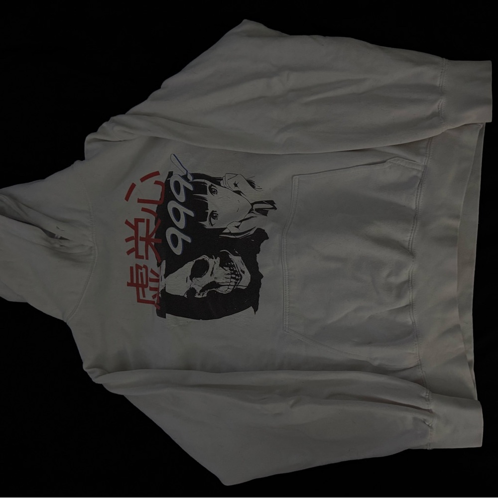 Graphic Hoodie with Skull and Text